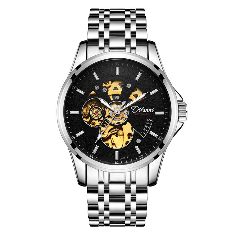 Swiss hollowed-out brand mechanical watch, a generation of men's watch, fully automatic fashion trendy luxury explosive style steel belt watch