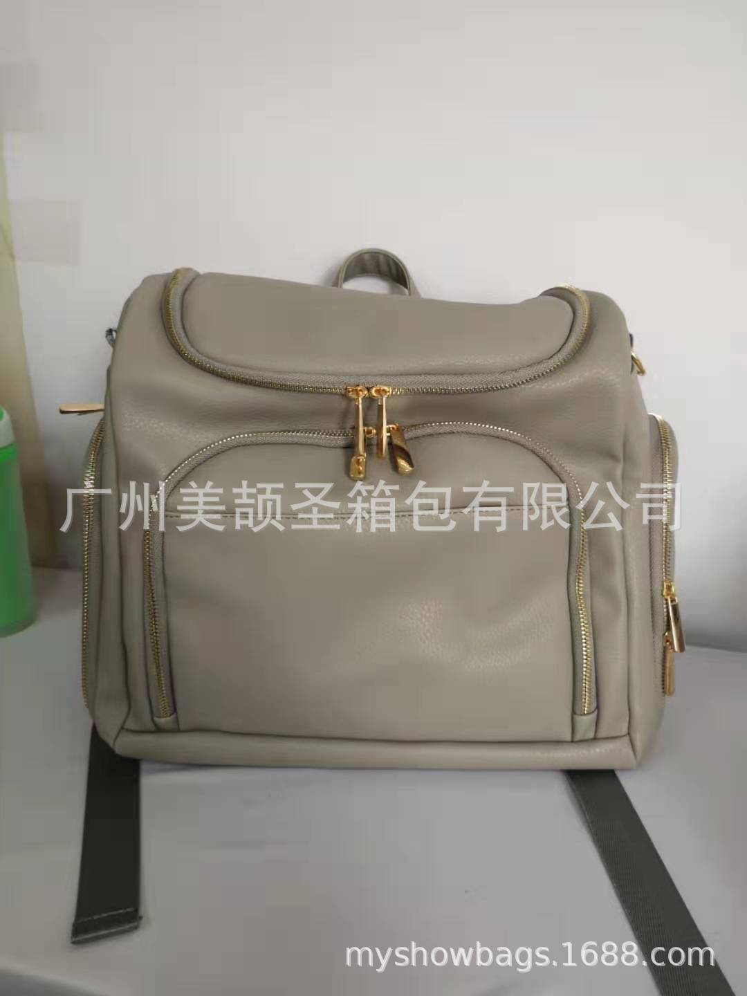 Factory direct sale hot selling PU mommy bag backpack large capacity waterproof mother and baby bag