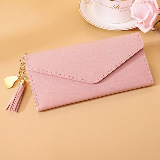 New Ladies Wallet Long Fashion Tassel Pendant Card Holder Ladies Wallet Simple Fashion Clutch Bag Female