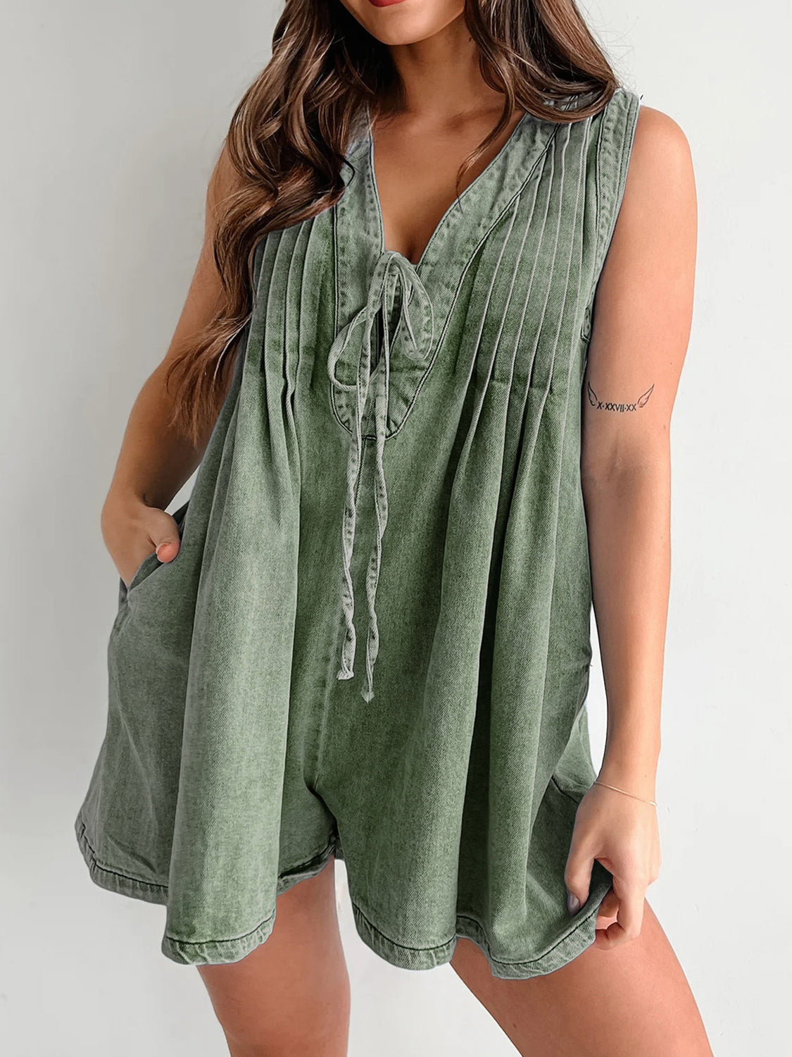 Tied Romper with Pockets