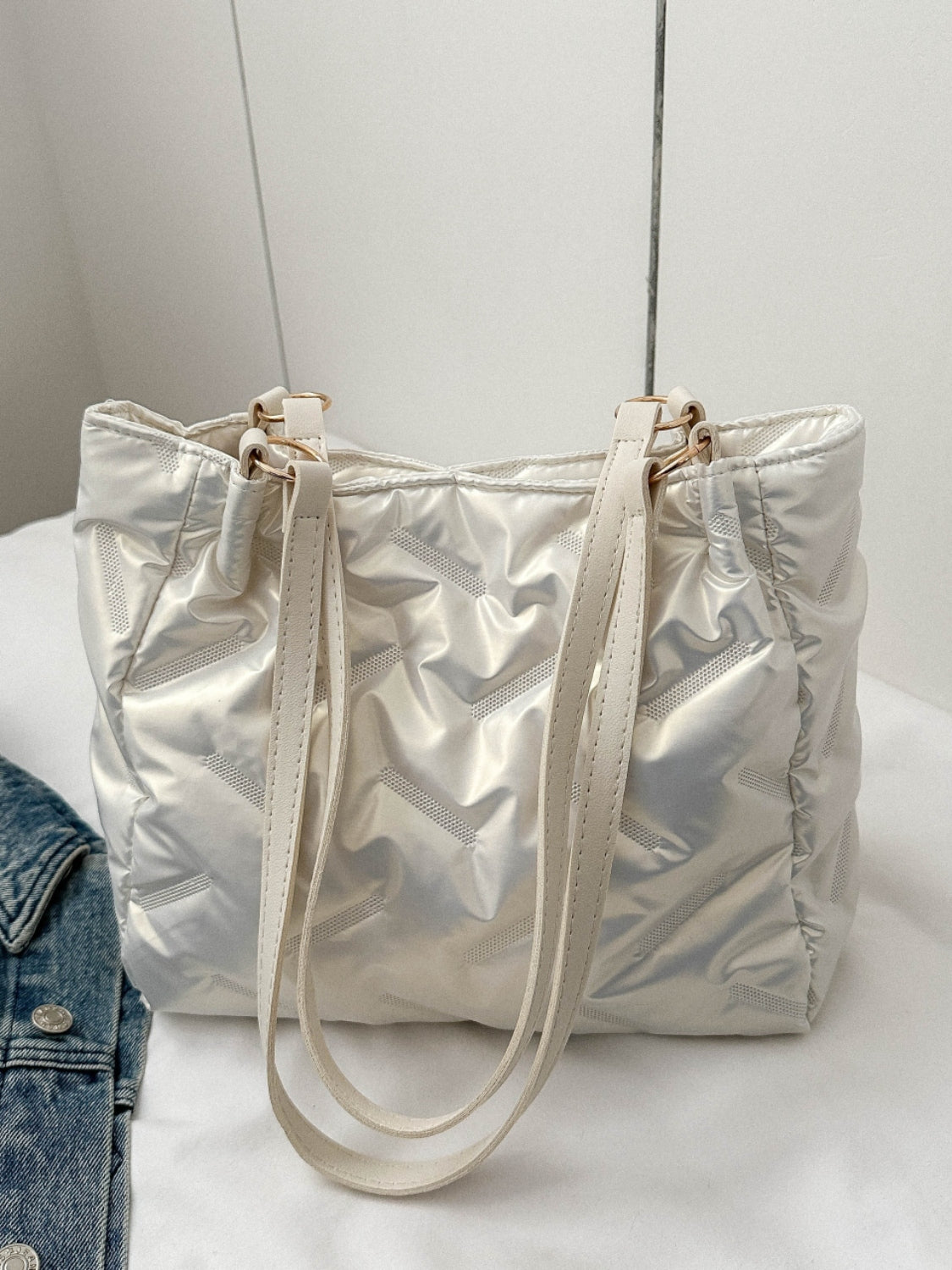 Textured Polyester Shoulder Bag