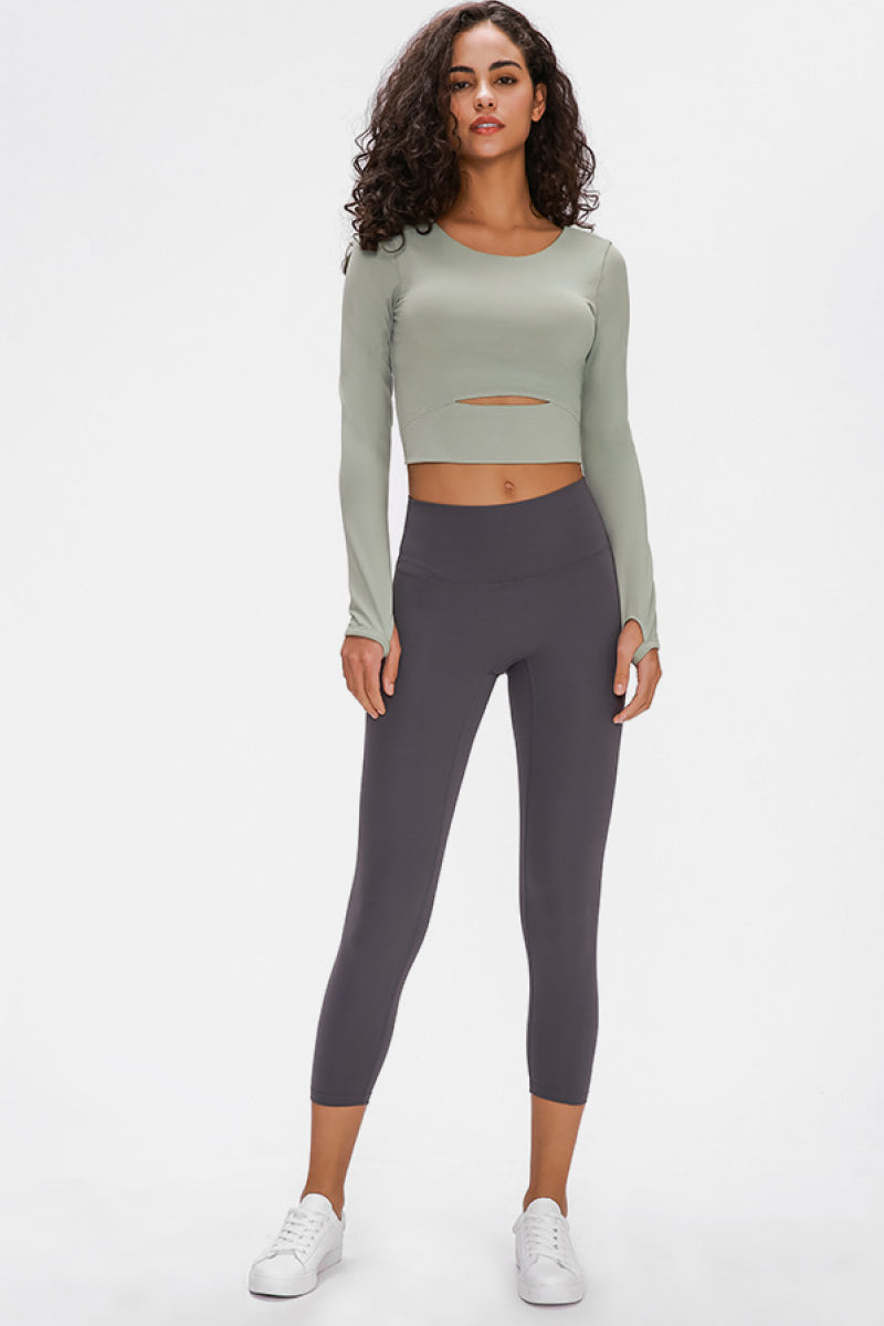 Millennia Long Sleeve Cropped Top With Sports Strap