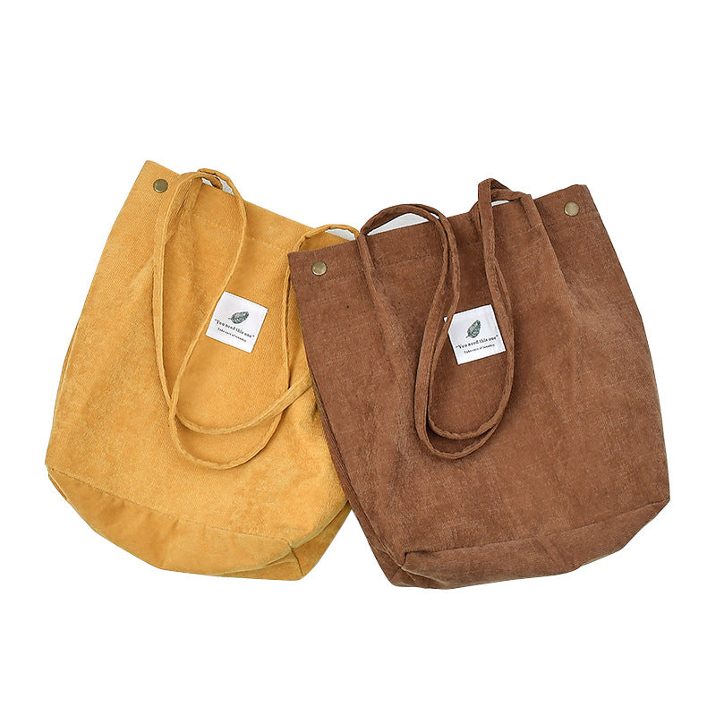 Factory direct supply shoulder bag women's shopping bag fashion canvas women's bag canvas bag large capacity corduroy shoulder bag