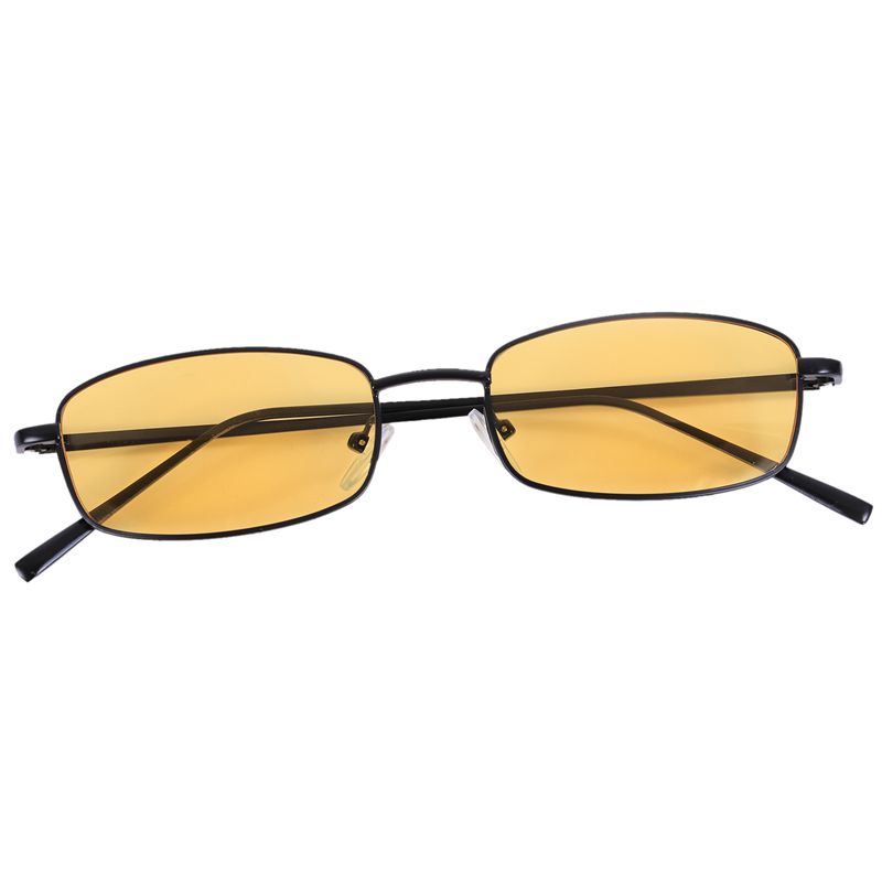 Vintage Sunglasses Women Men Rectangle Glasses Small Retro Shades sunglasses women S8004 black frame yellow