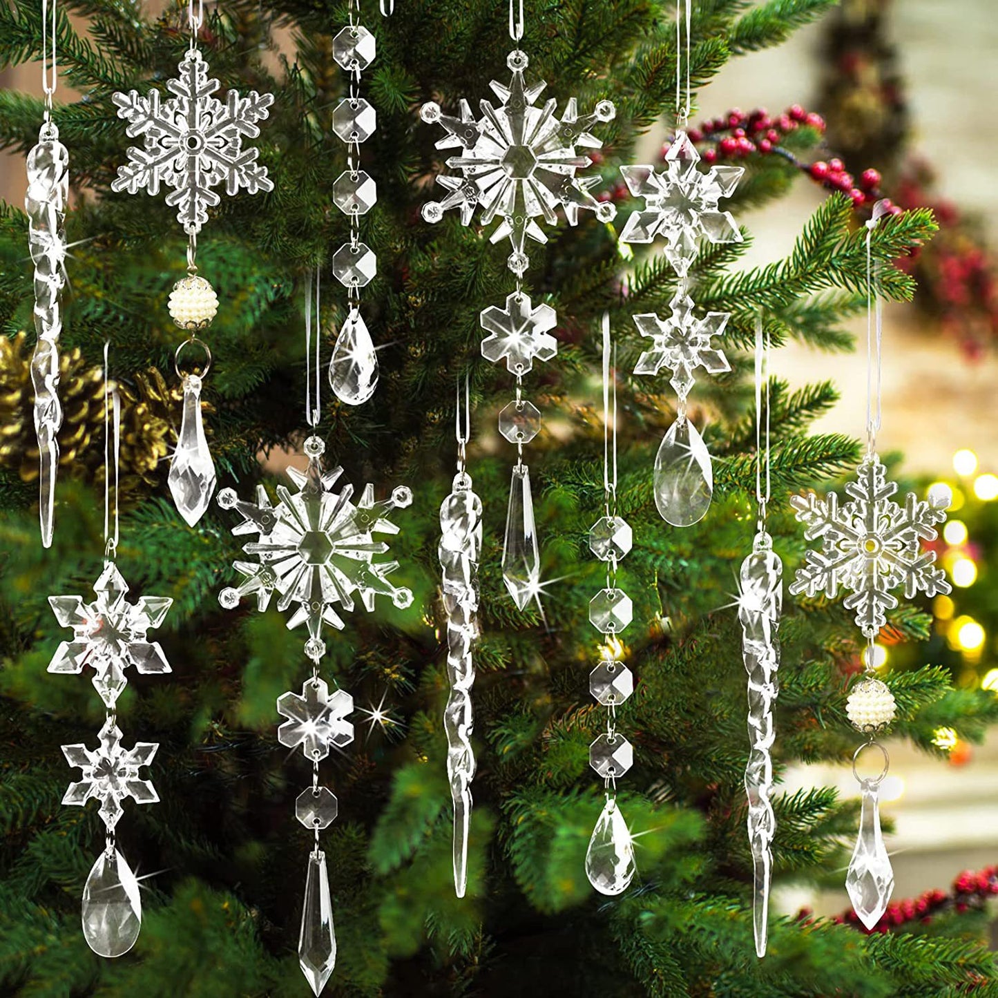 10-Piece Acrylic Icicle Ornaments