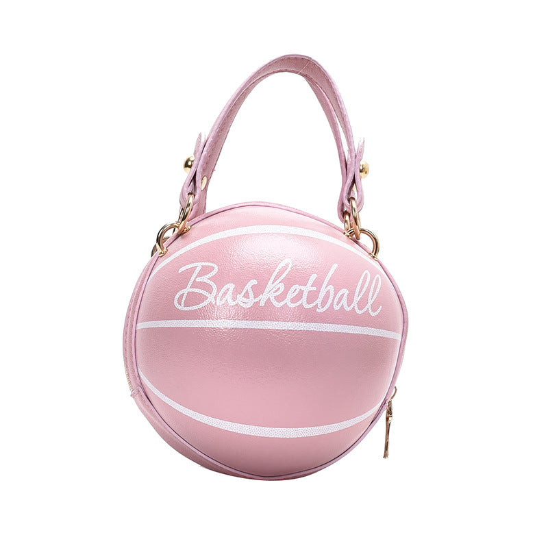 Small round bag women's bag new basketball bag Messenger pink ins chain bag