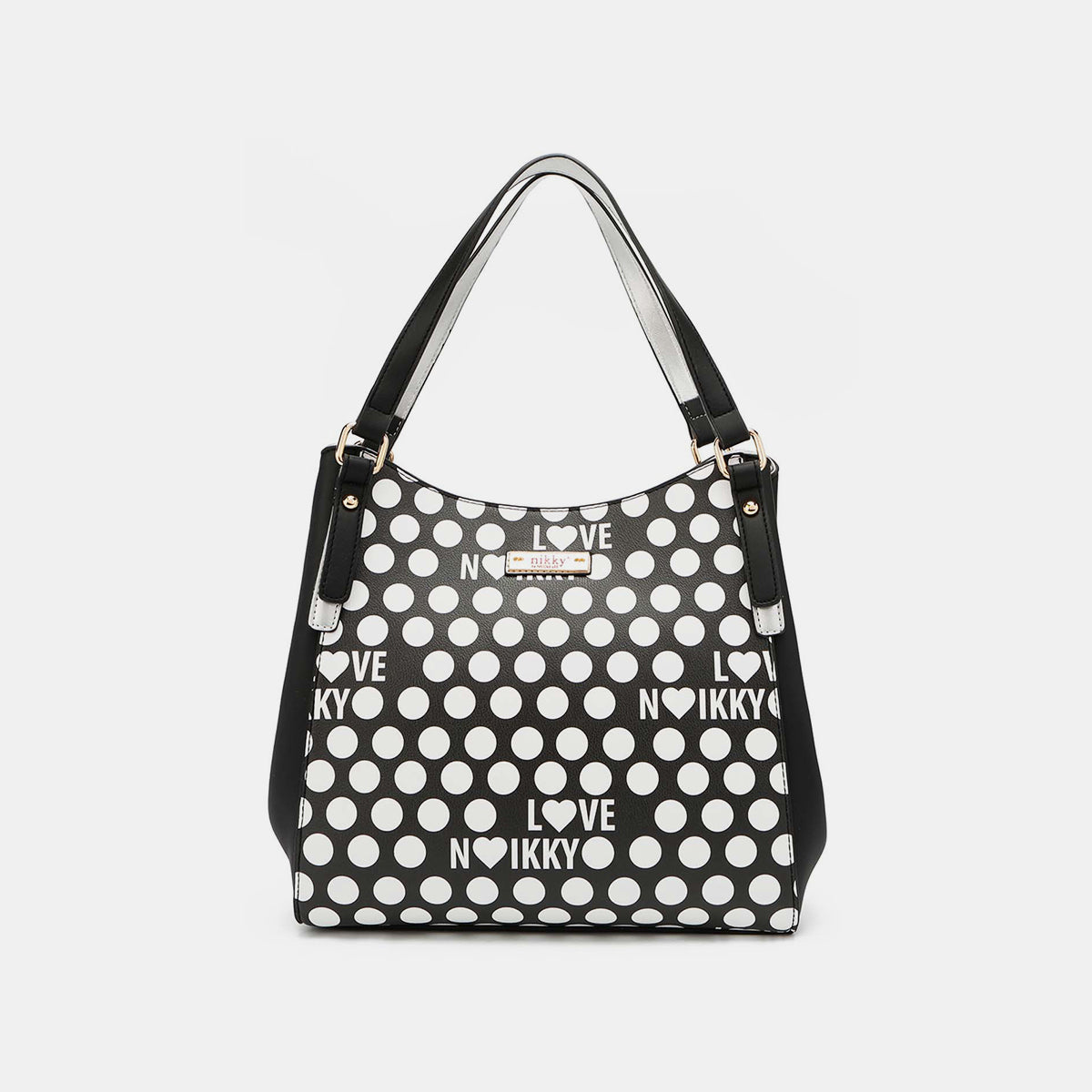 Nicole Lee USA Contrast Polka Dot Handbag