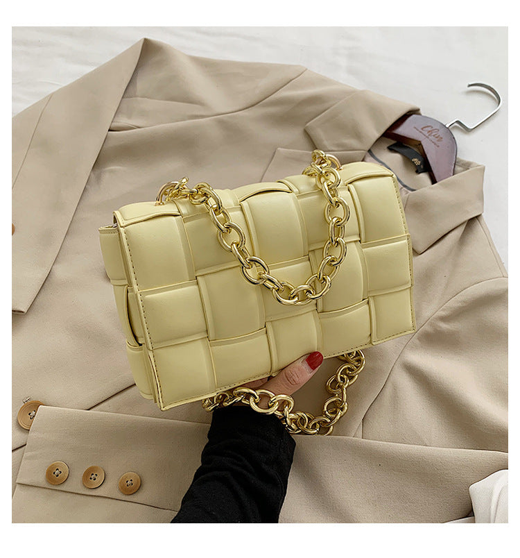 Net red texture woven chain pillow bag female popular new trendy fashion all-match single shoulder messenger bag