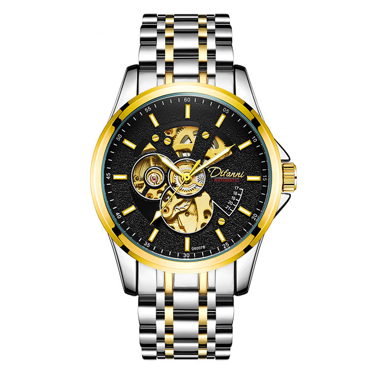 Swiss hollowed-out brand mechanical watch, a generation of men's watch, fully automatic fashion trendy luxury explosive style steel belt watch