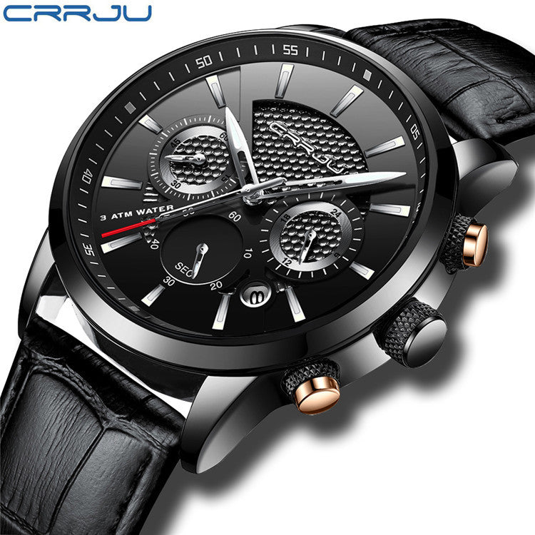 CRRJU/Kajun 2212L belt six-pin chronograph watch fashion men's watch business men's watch