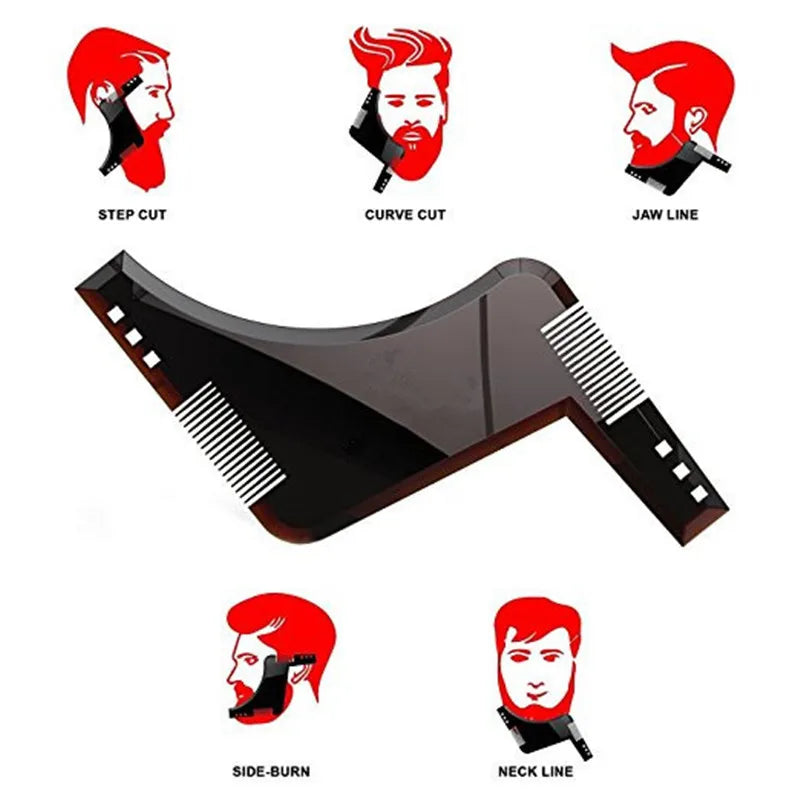 Premium Beard Shaping Tool with Inbuilt Comb for Perfect Line Up & Edging Style Your Beard & Facial Hair for Men