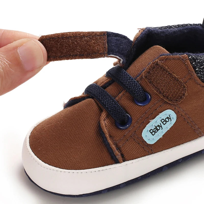 Newborn Baby Shoes Brown Themed Multicolor Boys and Girls Shoes Casual Sneakers Soft Sole Non-Slip Toddler Shoes First Walkers