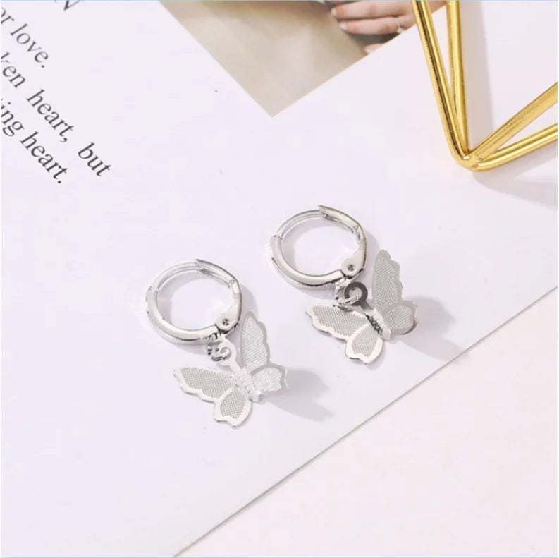 New Big Heart Hoop Earring Minimalist Statement Metal Gold Silver Color Pendant Ear For Women Punk Jewelry Wholesale Gift