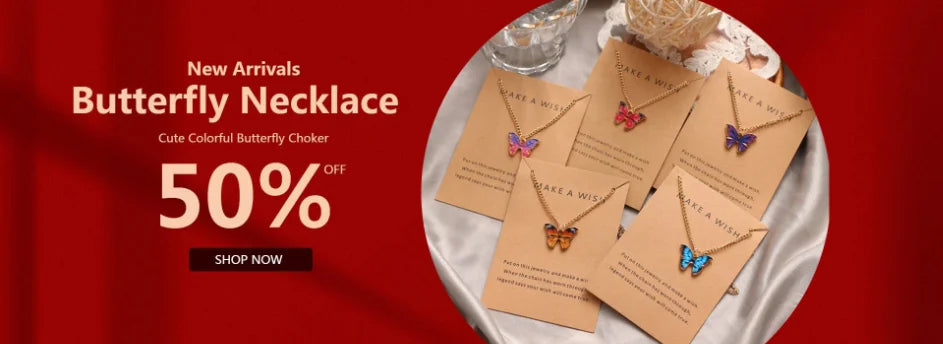 Cute Colorful Butterfly Pendant Necklace for Women Gold Color Clavicle Chain Choker Lady Wedding Party Jewelry Fashion Gifts