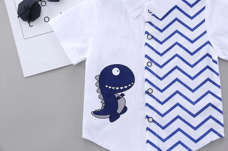 Summer Casual Newborn Baby Boy Toddler Clothes Set animal Dinosaur Shirt Tops short Pants 2Pcs/sets Cotton Kids Outfits Clothing