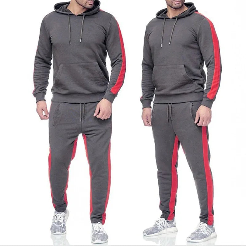 Men's Hooded Sweatshirts Set Solid Color Jogging Set Tracksuit Tracksuit Long Sleeve Suit Hoodies Trousers Yellow Casual Suit