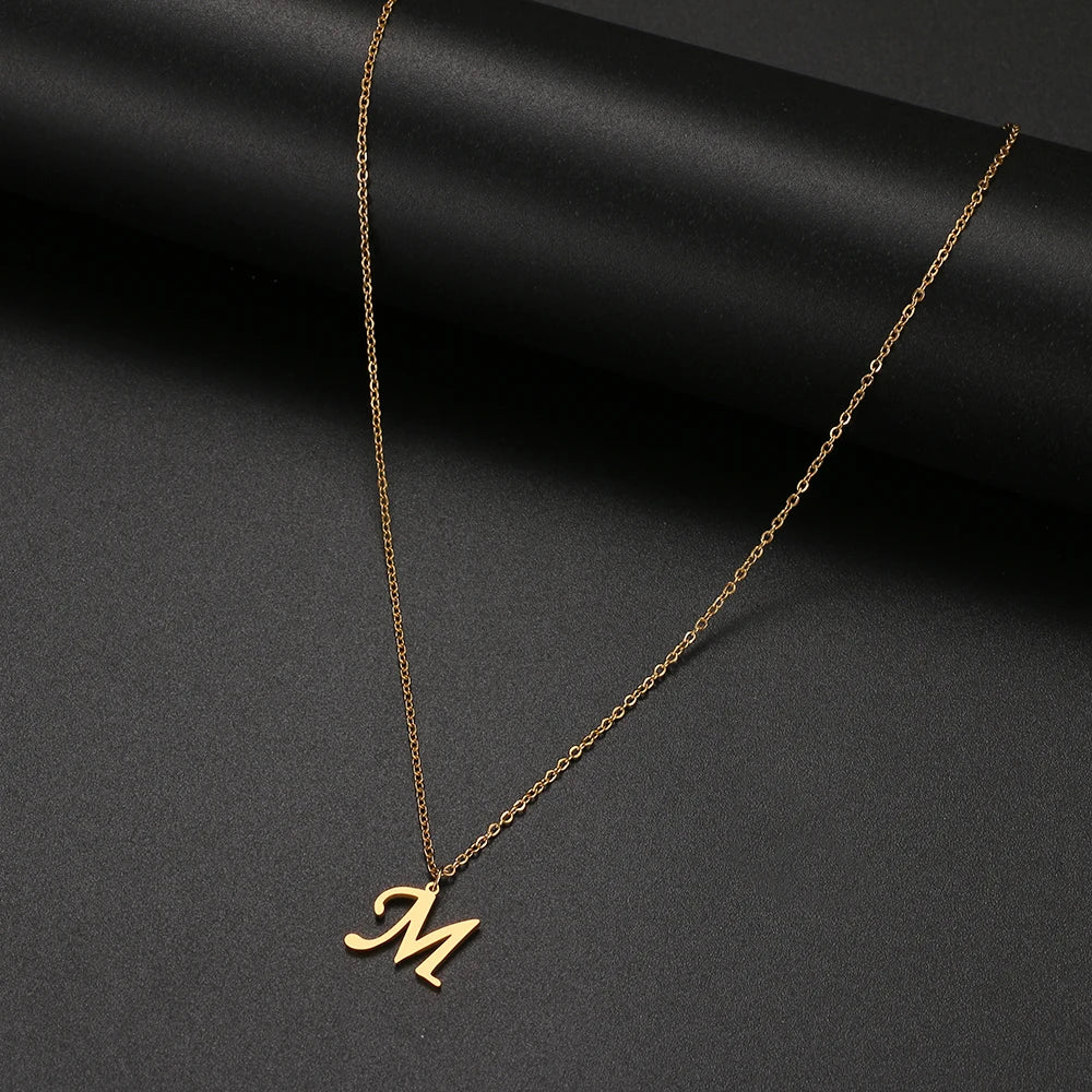 DOTIFI For Women A-Z Alphabet Letter Pendant Necklaces Personalization Stainless Steel Necklace Glamour Jewelry