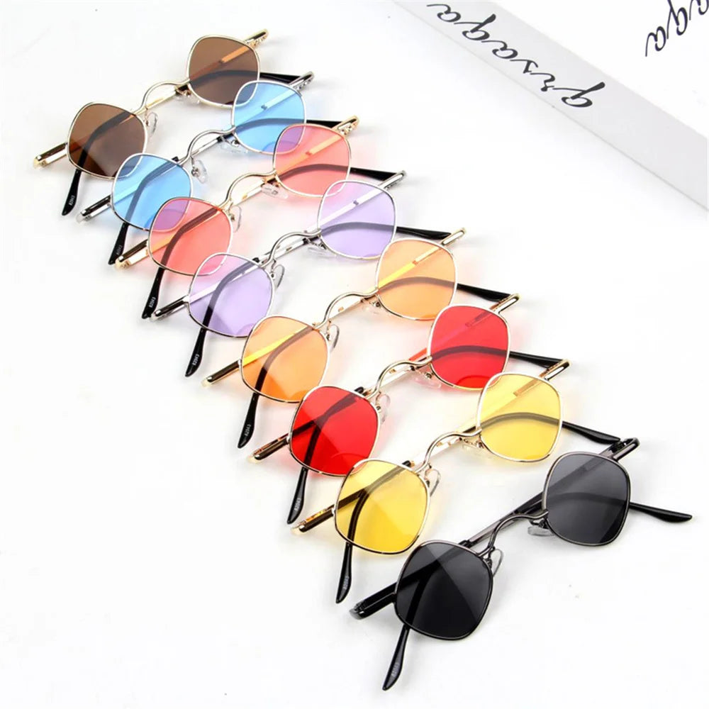 Retro Mini Sunglasses Round Men Metal Frame Gold Black Red Small Round Framed Sun glasses eye care Accessories