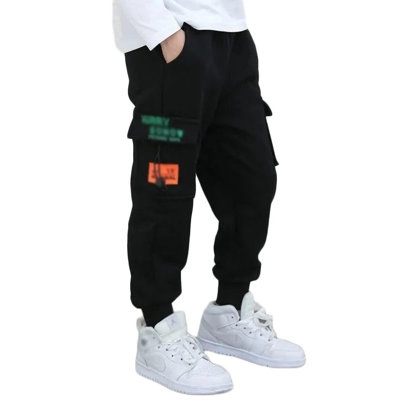 Fashion Spring Autumn Korean Style Boy Children Leisure Trousers 4-14 Years Cotton Sport Pants Kids Cargo Pants