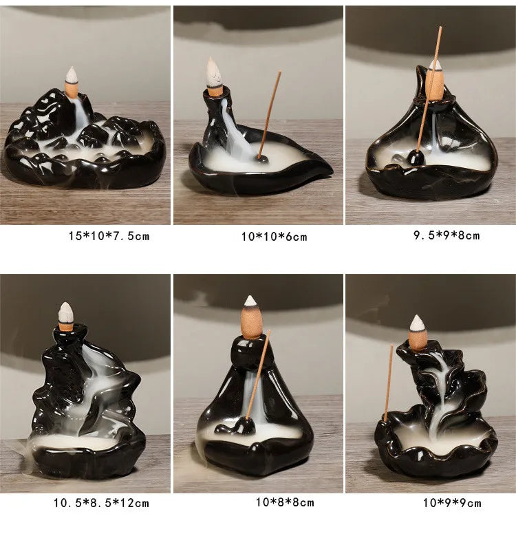 Free 20cones Creative Home Decor Backflow Stick Incense Burner Ceramic Censer Home Decoration Use In Home Teahouse