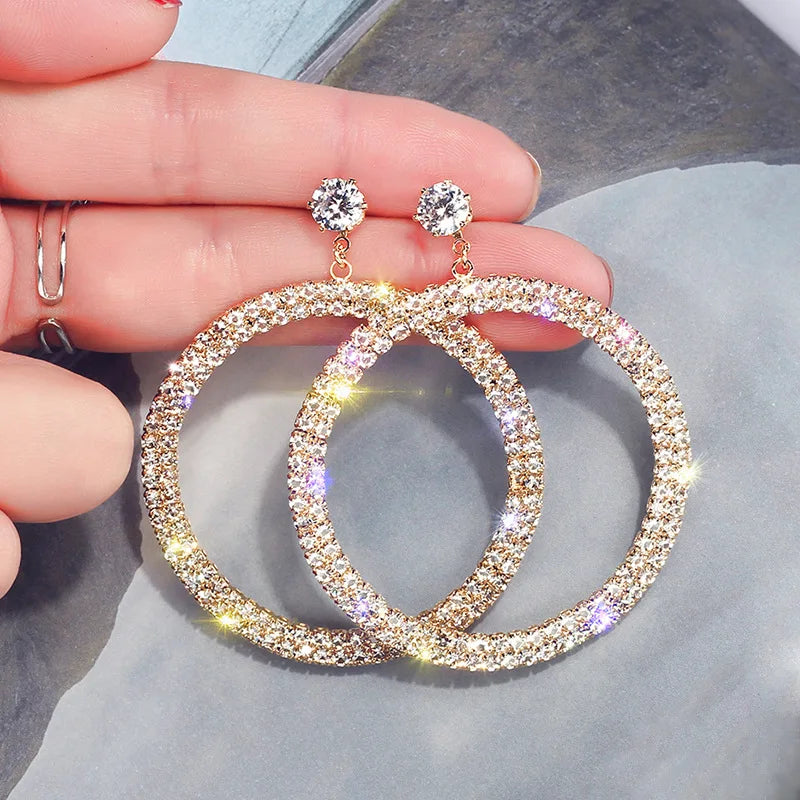 2020 New Luxury Cubic Zirconia Pendant Earrings Woman High Fashion Crystal Korean Earrings Anniversary Gift Jewelry for Girls