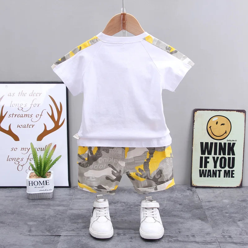 Children Clothes Fashion Summer Baby Girls Clothing Boys Sports T-Shirt Shorts 2Pcs/Sets Toddler Cotton Costume Kids Tracksuits