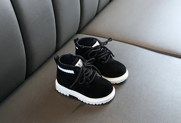 Autumn Winter Boots Boys New Children Casual Shoes Boots for Kids PU Leather Soft Antislip Girls Boots Dropshipping Size 21-30