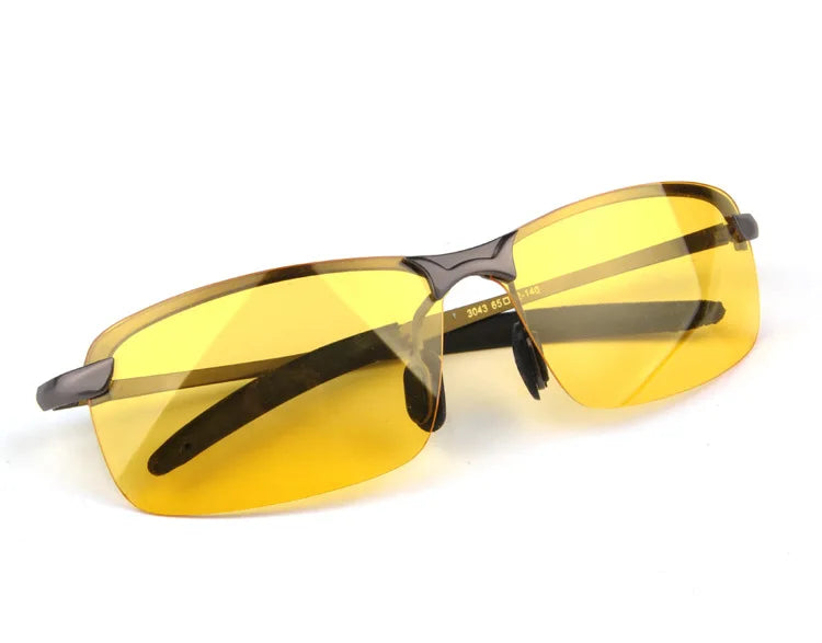 HOOLDW High Quality Yellow Lens Night Vision Glasses Men Polarized Sunglasses UV400 Driving Anti-glare Goggles Eyewear Oculos