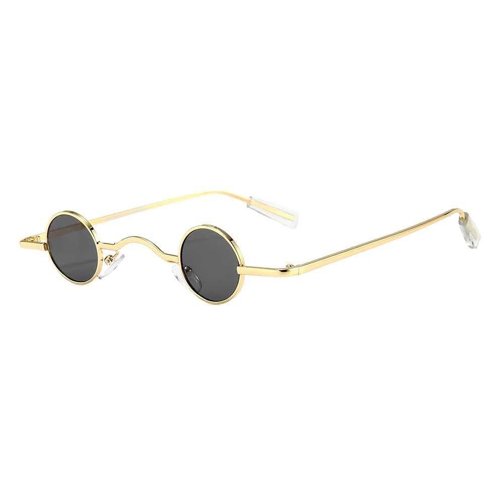 Retro Mini Sunglasses Round Men Metal Frame Gold Black Red Small Round Framed Sun glasses eye care Accessories