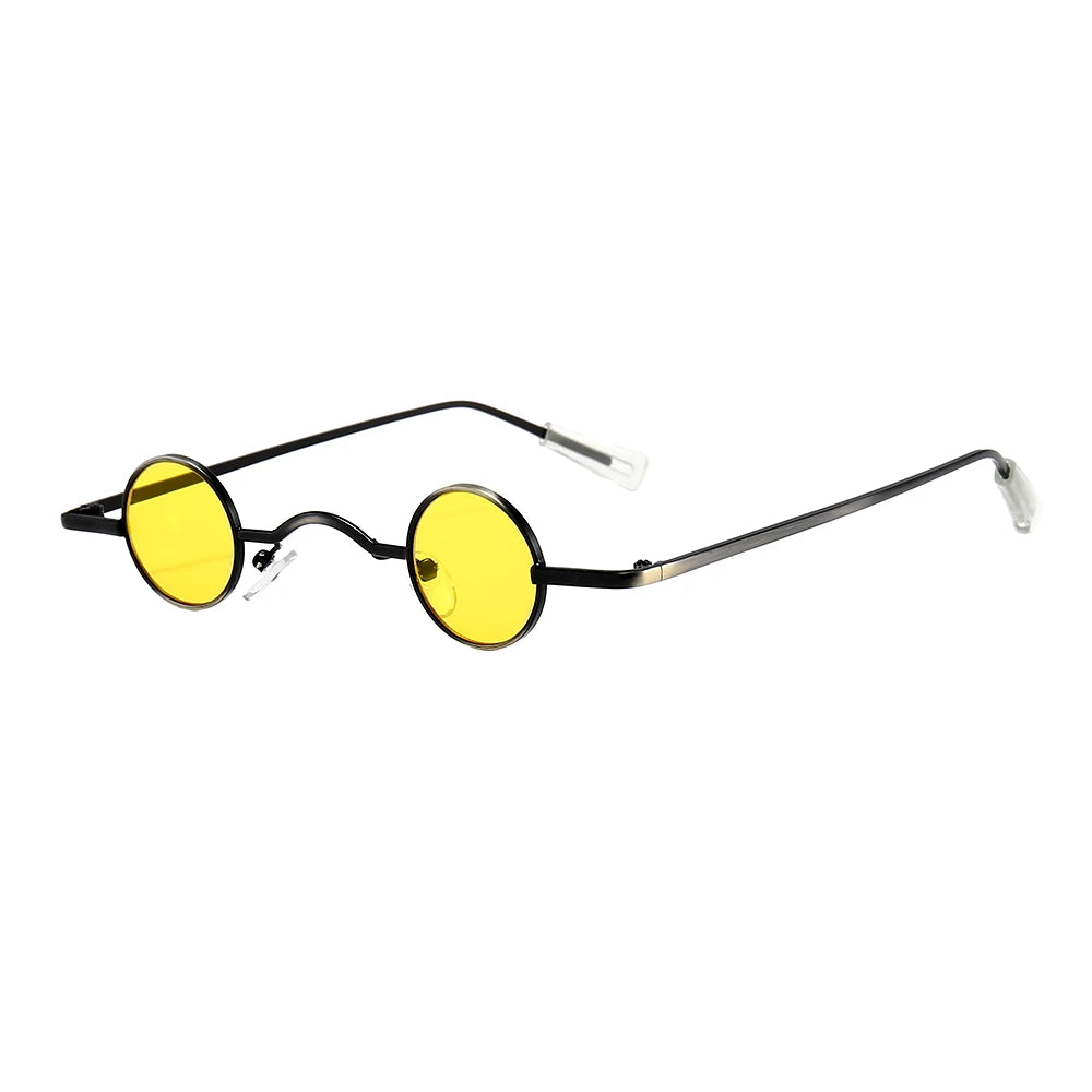 Retro Mini Sunglasses Round Men Metal Frame Gold Black Red Small Round Framed Sun glasses eye care Accessories