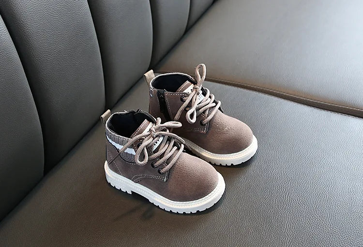 Autumn Winter Boots Boys New Children Casual Shoes Boots for Kids PU Leather Soft Antislip Girls Boots Dropshipping Size 21-30