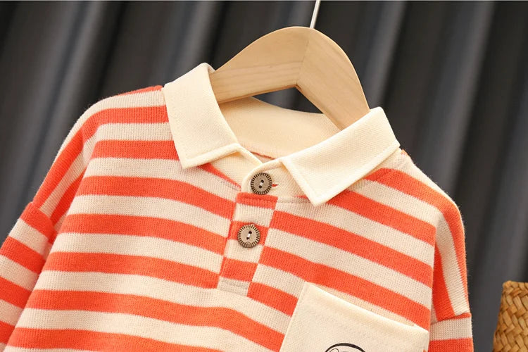 New Spring Autumn Baby Boys Girls Clothes Fashion Striped Children T-Shirt Pants 2Pcs/Set Toddler Casual Costume Kids Tracksuits