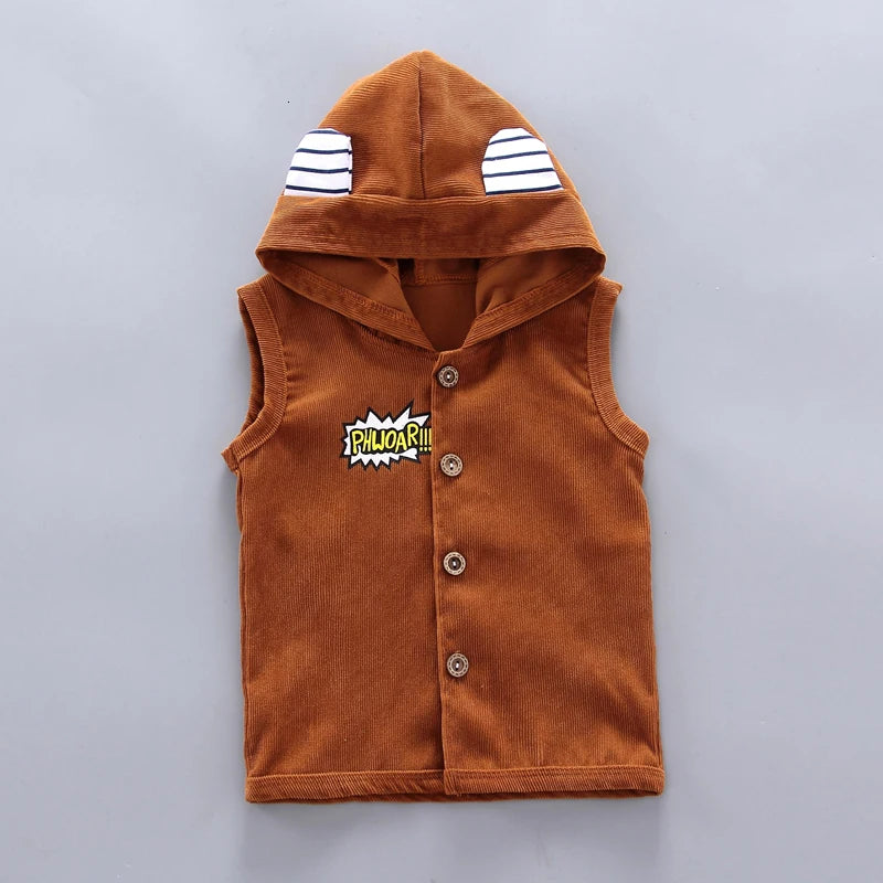 New Spring Autumn Baby Boys Clothes Children Casual Hooded Vest T-Shirt Pants 3Pcs/Sets Toddler Sports Costume Kids Tracksuits