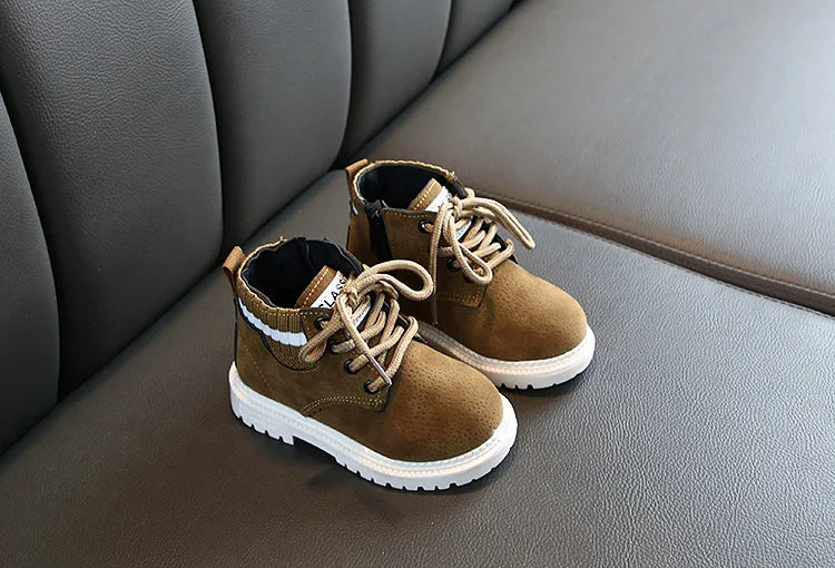 Autumn Winter Boots Boys New Children Casual Shoes Boots for Kids PU Leather Soft Antislip Girls Boots Dropshipping Size 21-30