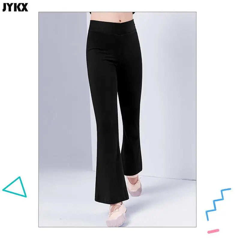 Children's Pants Dance Pants Practice Boys And Girls Slim Cotton Latin Dance Jazz Dance Black Bell Bottom Trousers