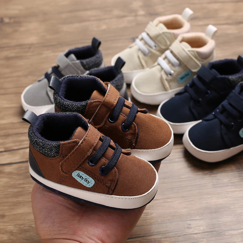 Newborn Baby Shoes Brown Themed Multicolor Boys and Girls Shoes Casual Sneakers Soft Sole Non-Slip Toddler Shoes First Walkers