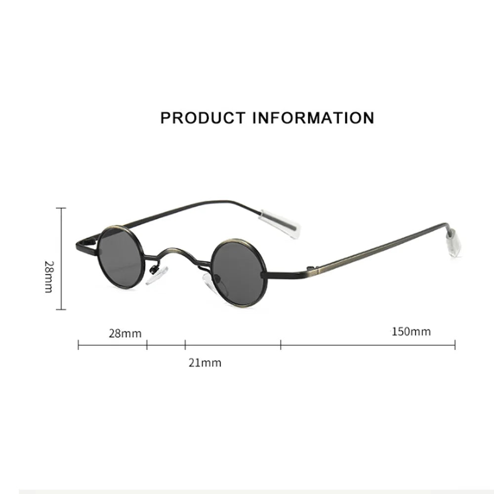 Retro Mini Sunglasses Round Men Metal Frame Gold Black Red Small Round Framed Sun glasses eye care Accessories