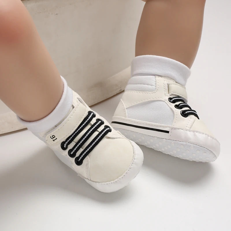 Newborn Baby Shoes Brown Themed Multicolor Boys and Girls Shoes Casual Sneakers Soft Sole Non-Slip Toddler Shoes First Walkers