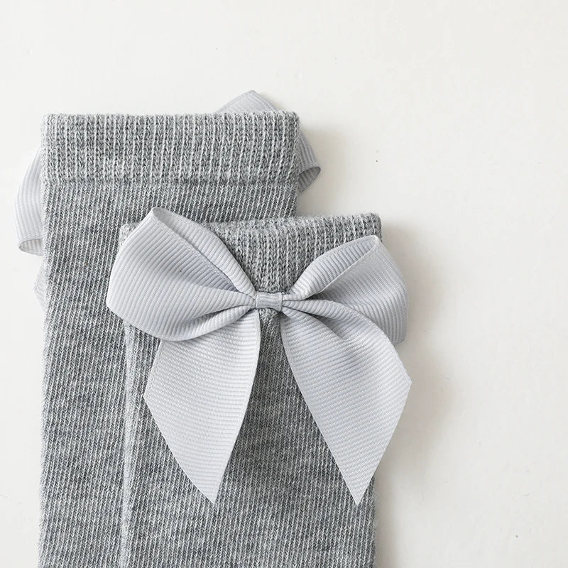 New Brand Baby Toddlers Socks Autumn Winter Children Girls Knee High Long Sock Cotton Big Bow Spanish Style Kids Floor Socks