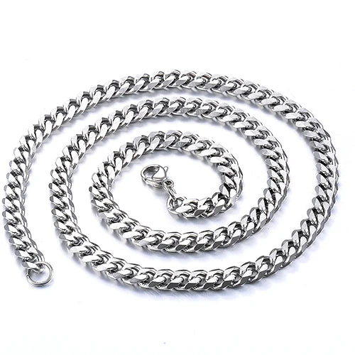 Never Fade 3.5mm-11mm Stainless Steel Cuban Necklace Waterproof  Men Link Curb Chain Gift Jewelry