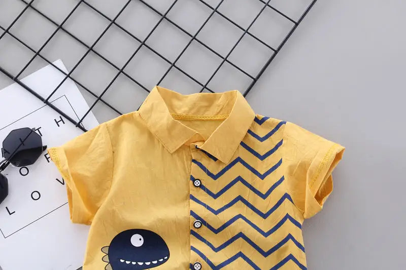 Summer Casual Newborn Baby Boy Toddler Clothes Set animal Dinosaur Shirt Tops short Pants 2Pcs/sets Cotton Kids Outfits Clothing