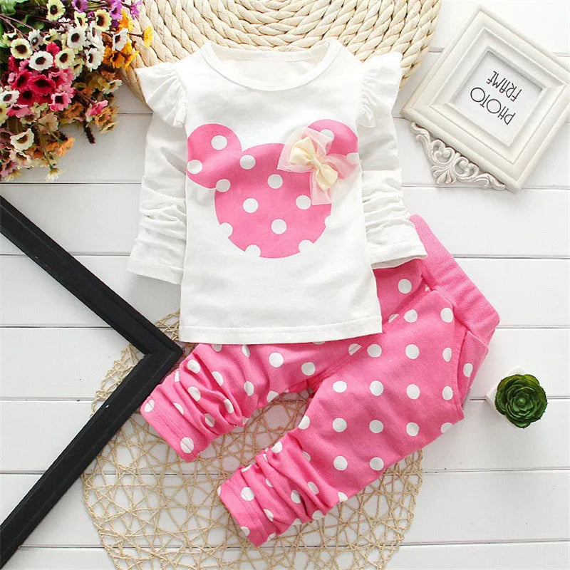 Winter Girls Clothing Clothes Bow Tops T Shirt+Pants 2 pcs Kids Clothes Baby Girl Infant Clothing Kids Jogging Suits