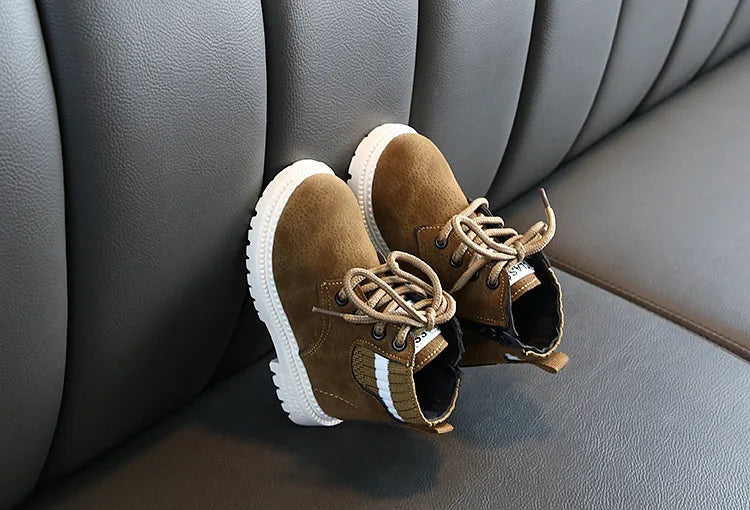 Autumn Winter Boots Boys New Children Casual Shoes Boots for Kids PU Leather Soft Antislip Girls Boots Dropshipping Size 21-30