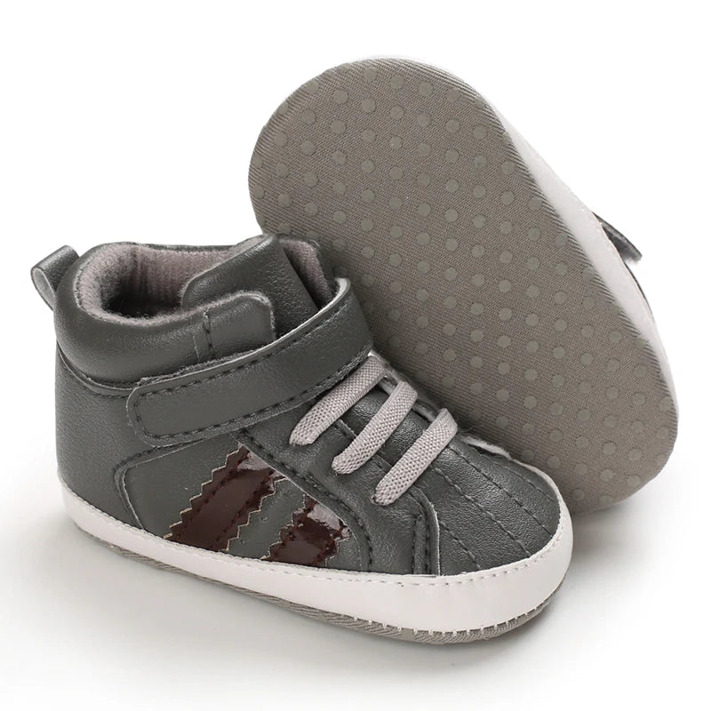 Newborn Baby Shoes Brown Themed Multicolor Boys and Girls Shoes Casual Sneakers Soft Sole Non-Slip Toddler Shoes First Walkers