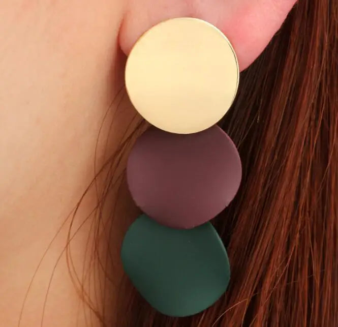 Earring For Women Girls Dangler Eardrop Summer Bohemian Fashion Cute Geometric Round Gift Party Colorful Jewelry