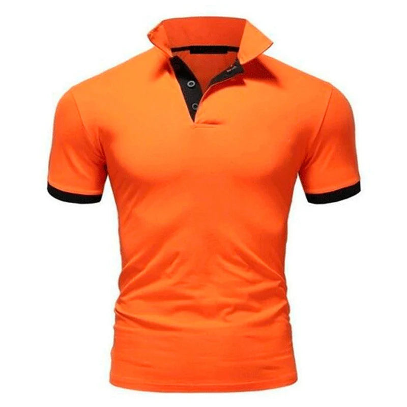 New Polo Shirt Men Summer Stritching Men's Shorts Sleeve Polo Business Casual Contrast Color Men Polos Shirt Tee Brand Clothes