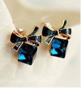 Korean Jewelry Charming Imitation Of The Popular New High-grade Silver Pentacle Women Earring Wild Romance Blue Earrings Brincos