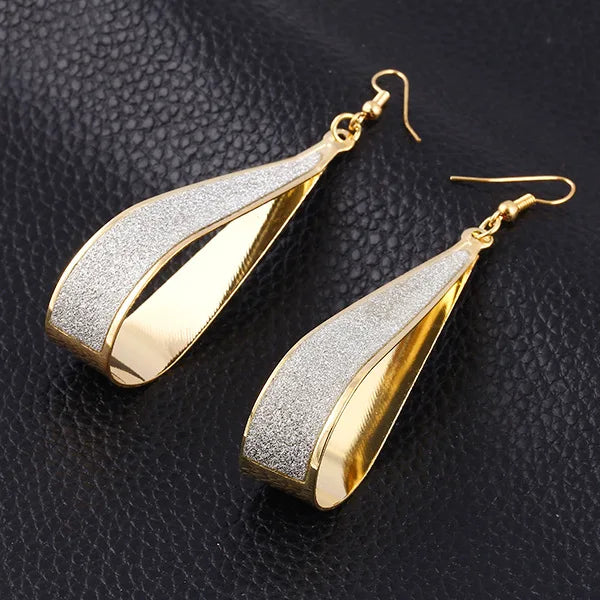 Europe And America Scrub Drop Earrings Geometric Fashion Circle Long Earrings Women's Jewelry Wholesale And Retail Brincos