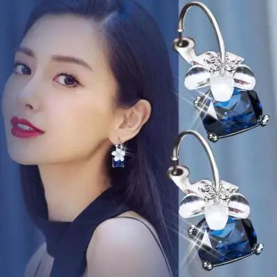 Palace Retro Luxulite Full Drilling Water Drop Rhinestones Female  Earrings Sweet Earrings Long Earrings Crystal Earrings