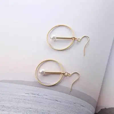 Jewelry New Brand Design Gold  Rose Pearl Stud Earrings For Women 2017 New Accessories Wholesale Orecchini Perlas Earing